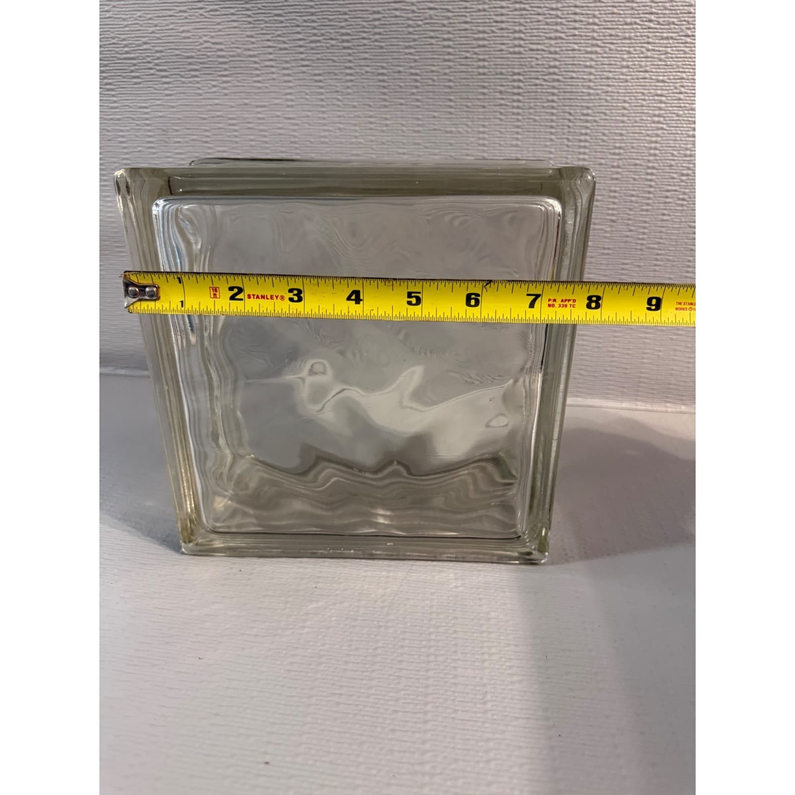 Vintage Clear Wavy Pattern Architectural Glass Block Brick 8x8x4 DIY Decor - Thumbnail 7