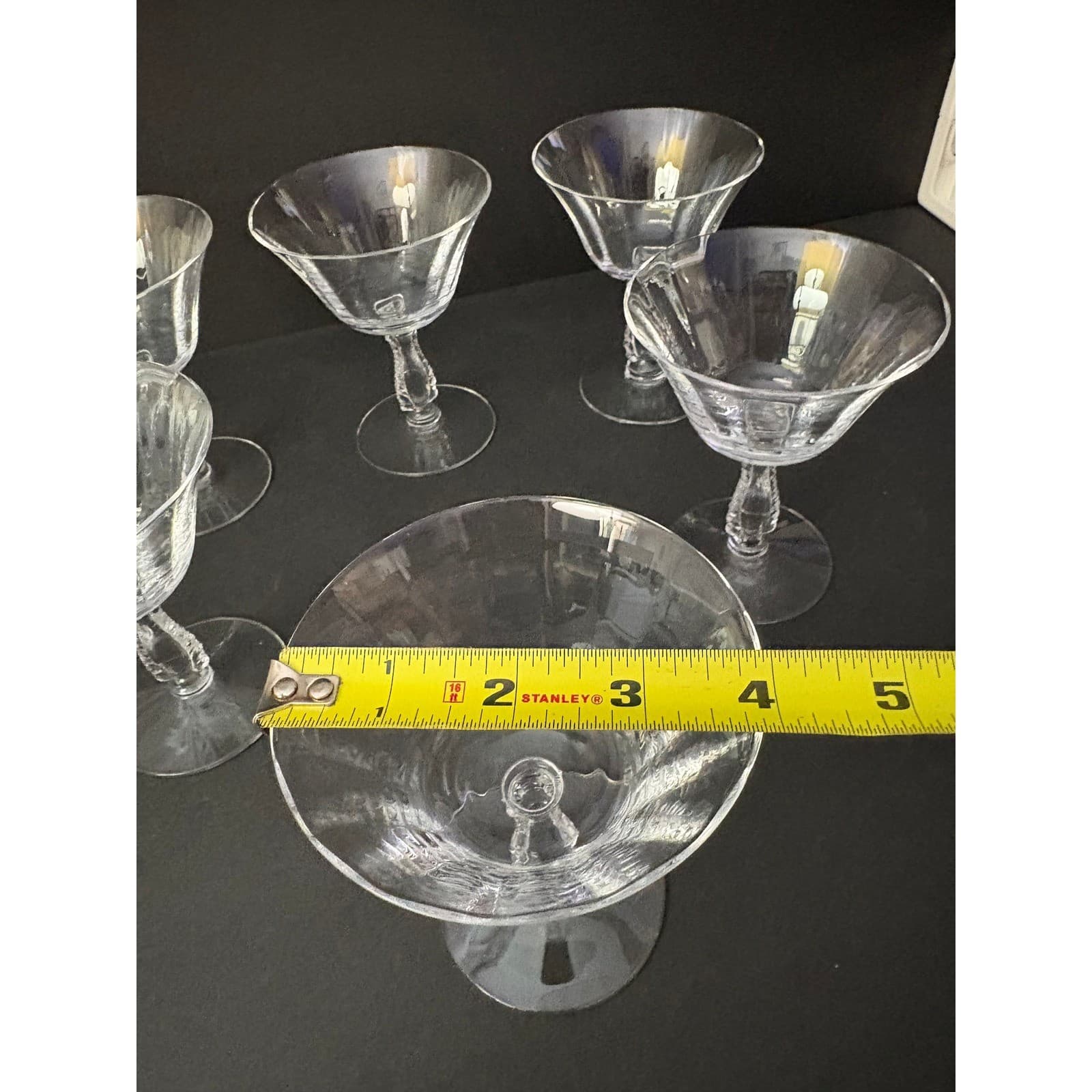 Set of 6 Vintage Silver Flutes by Fostoria Low Sherbet - Thumbnail 7