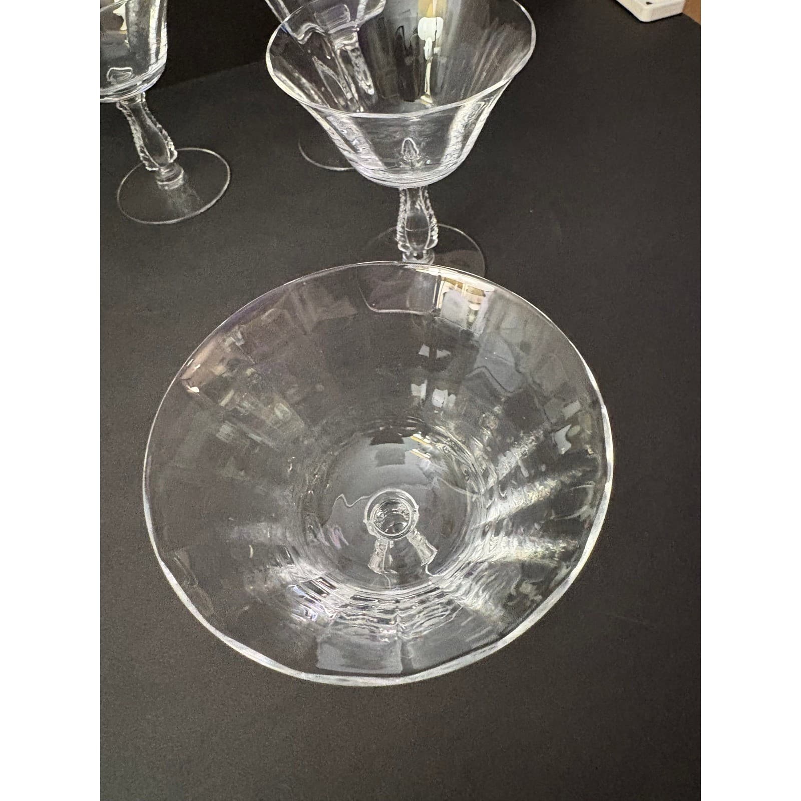 Set of 6 Vintage Silver Flutes by Fostoria Low Sherbet - Thumbnail 4