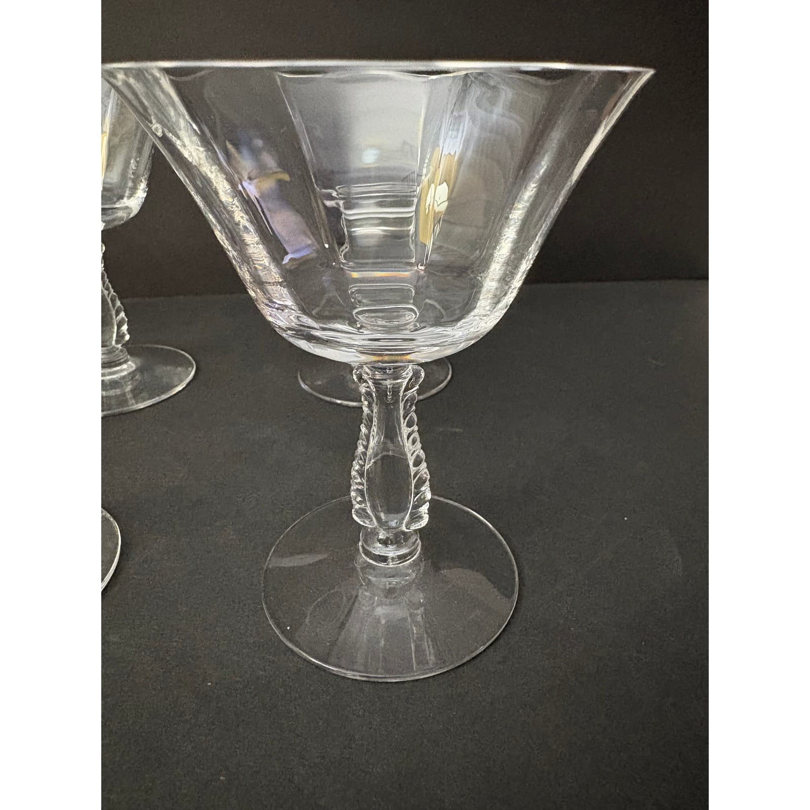 Set of 6 Vintage Silver Flutes by Fostoria Low Sherbet - Thumbnail 5
