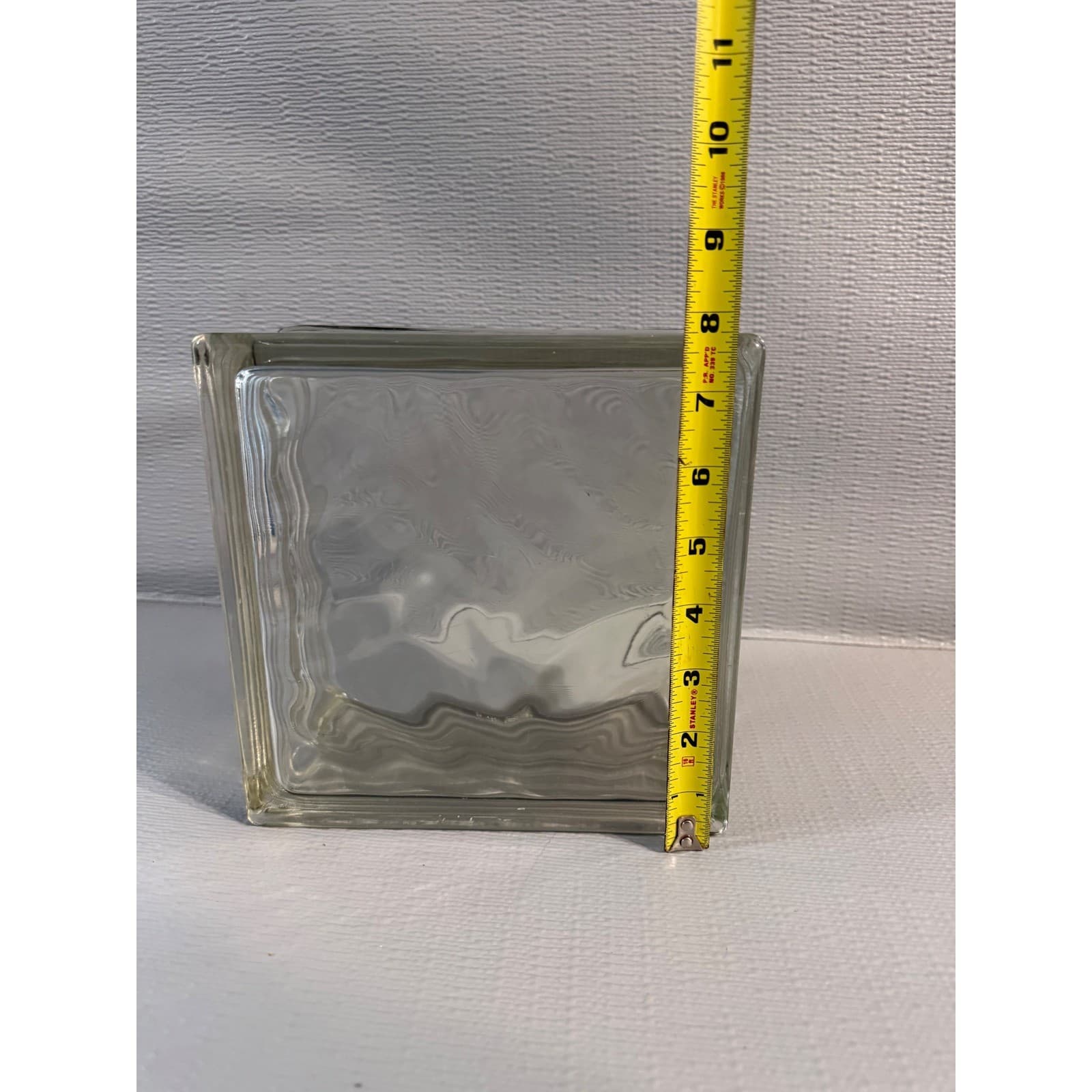 Vintage Clear Wavy Pattern Architectural Glass Block Brick 8x8x4 DIY Decor - Thumbnail 8