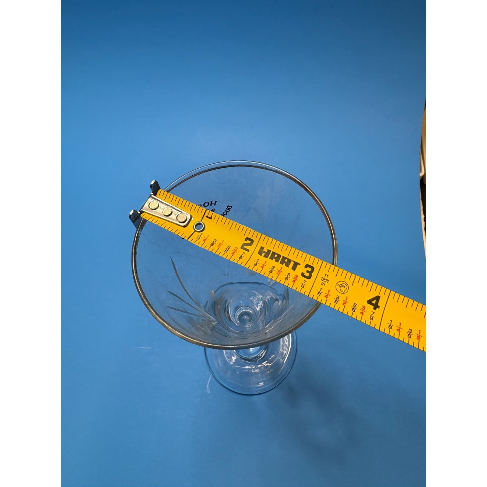 Hostal Duque de Medinaceli Vintage Souvenir Glass Gold Rim Cut Glass Spain Stem - Thumbnail 5