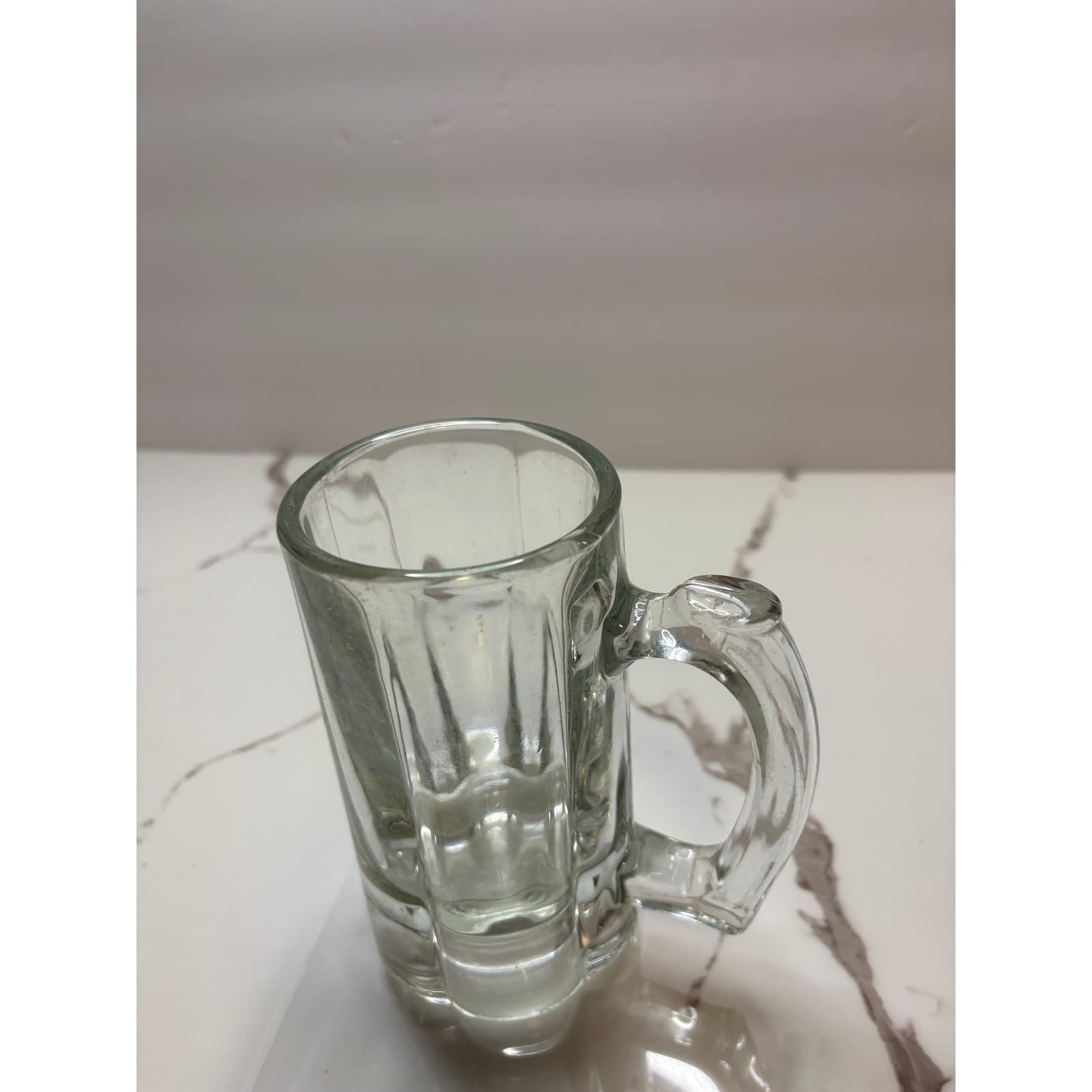 Vintage Libbey Glass Beer Mugs Set of 2 Clear Heavy Tankard Thumb Rest 16oz - Thumbnail 6