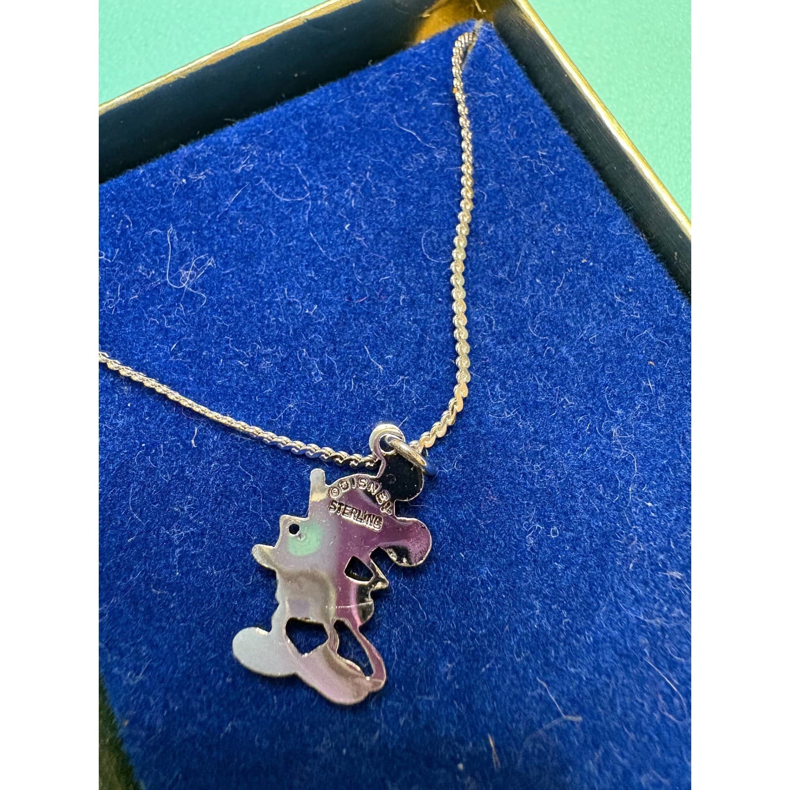 Disney Mickey Mouse Sterling Silver Pendant Necklace with Original Box - Thumbnail 2