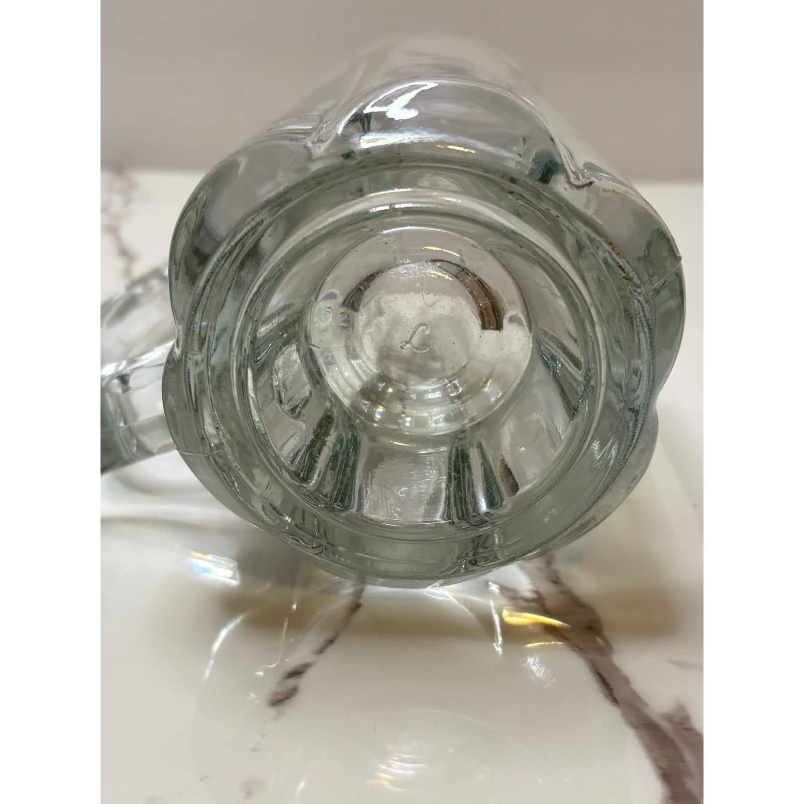 Vintage Libbey Glass Beer Mugs Set of 2 Clear Heavy Tankard Thumb Rest 16oz - Thumbnail 4