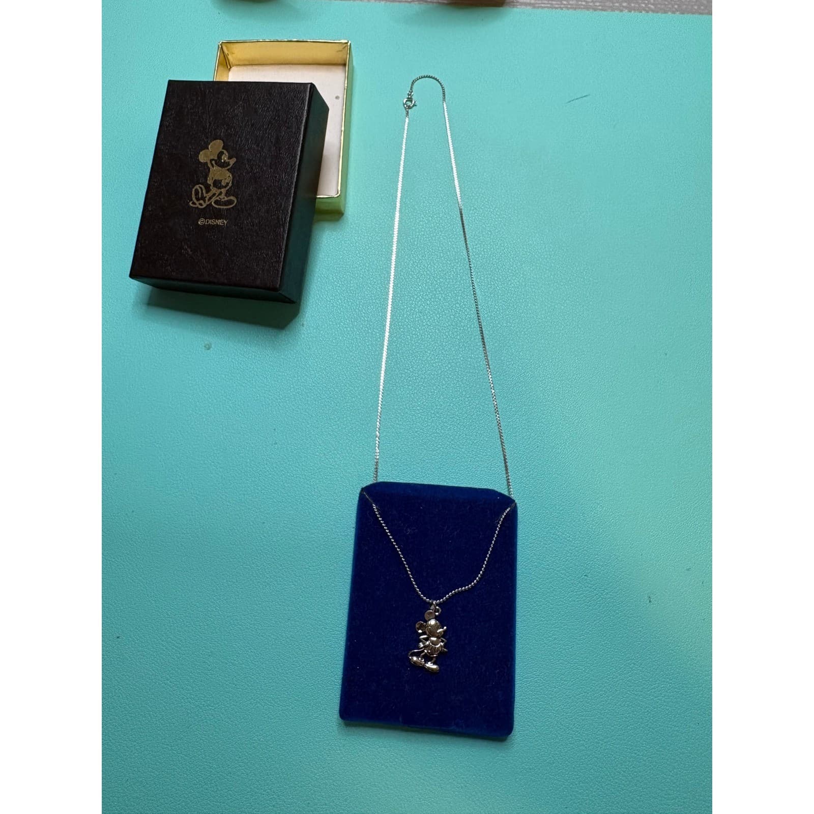 Disney Mickey Mouse Sterling Silver Pendant Necklace with Original Box - Thumbnail 5