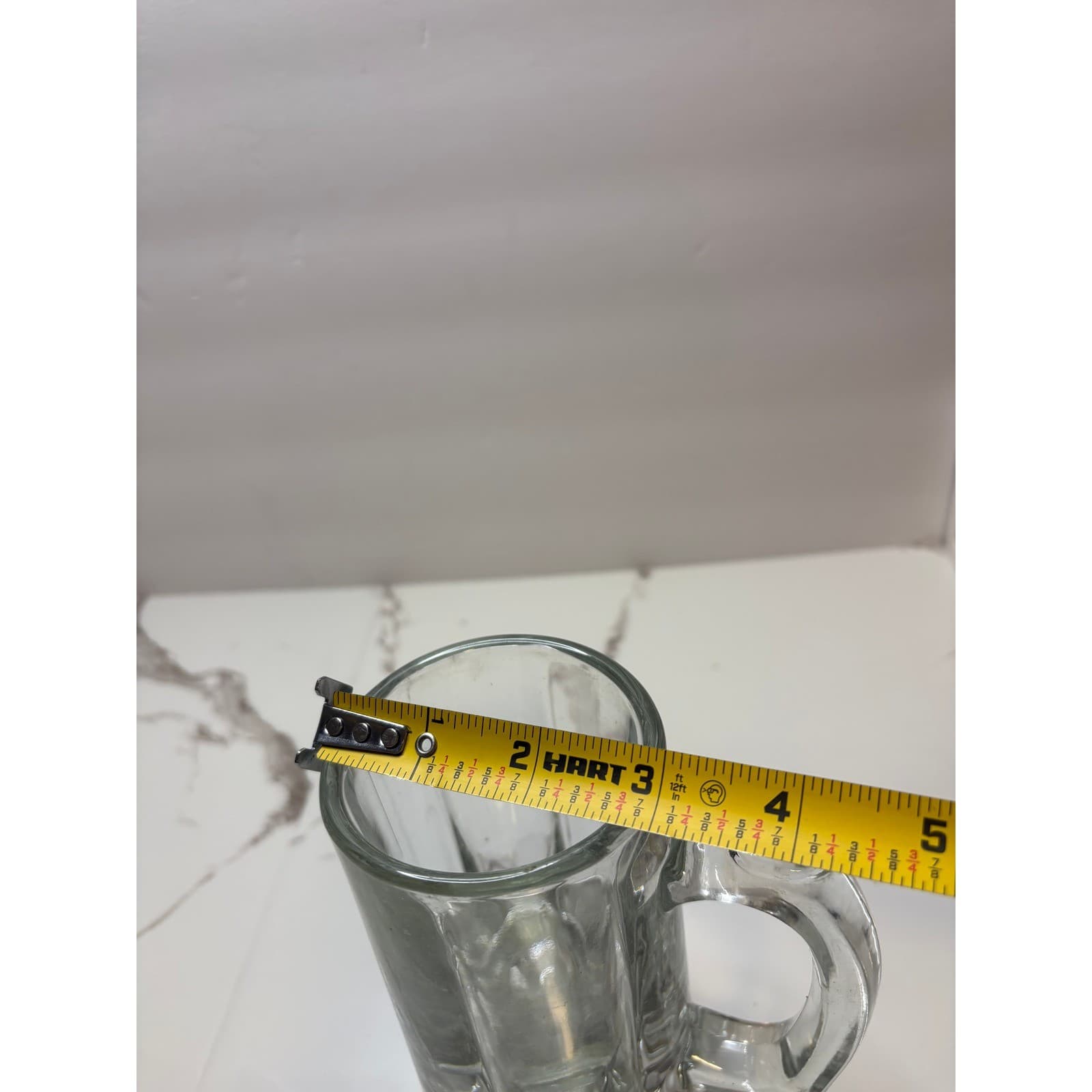 Vintage Libbey Glass Beer Mugs Set of 2 Clear Heavy Tankard Thumb Rest 16oz - Thumbnail 8