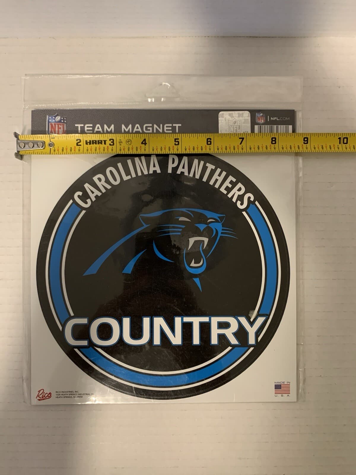 NFL Carolina Panthers Team Magnet heavy Gauge Magnetic Vinyl - 8 in Magnet - Thumbnail 2