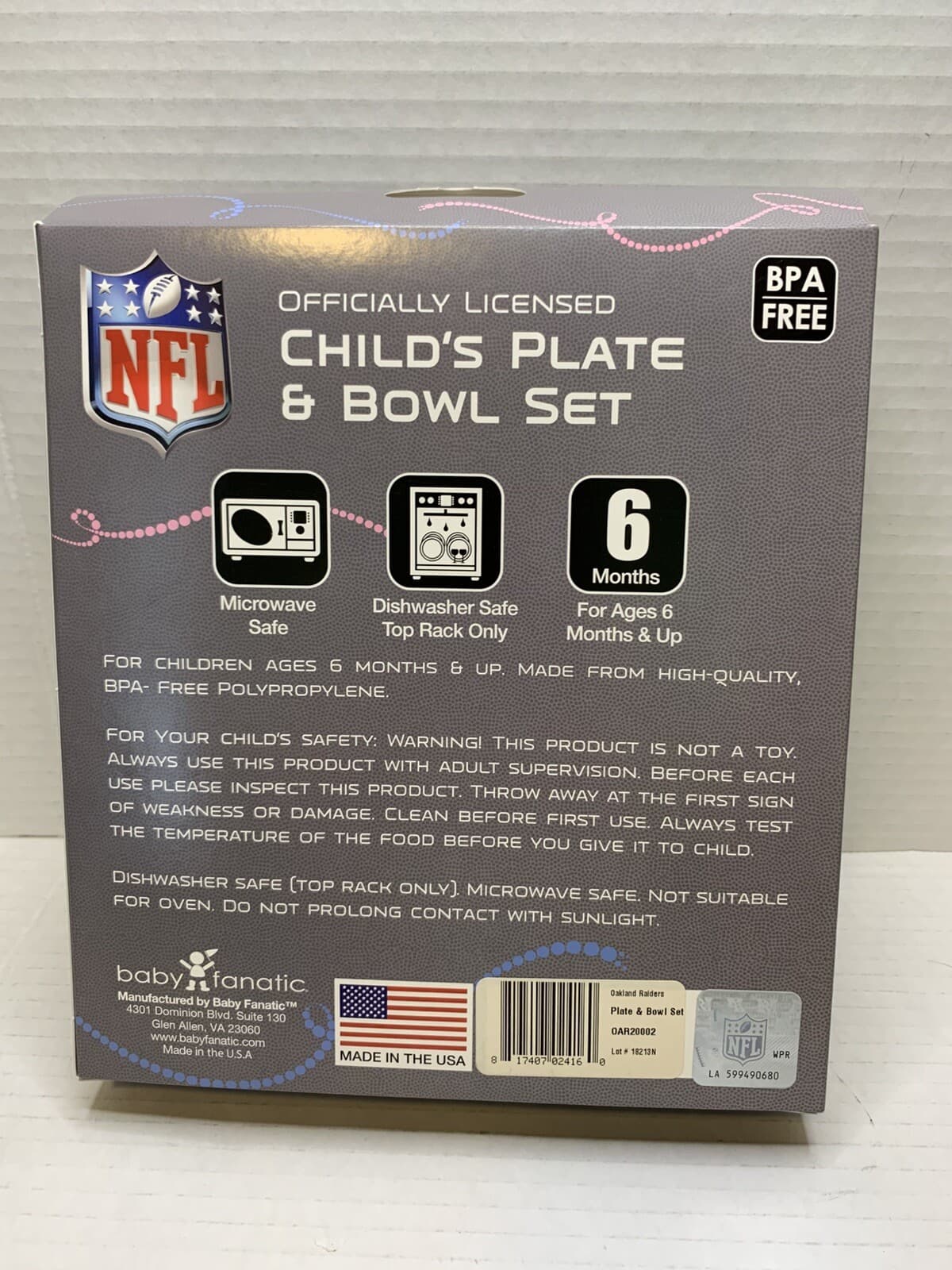 NFL Oakland Raiders Child's Plate And Bowl Set NFL kids - Thumbnail 2