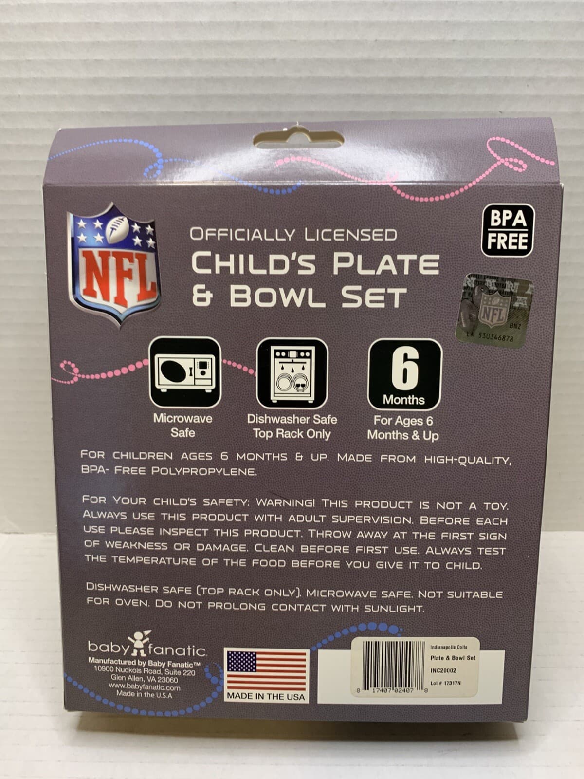 NFL Indianapolis Colts Child's Plate And Bowl Set NFL kids - Thumbnail 2