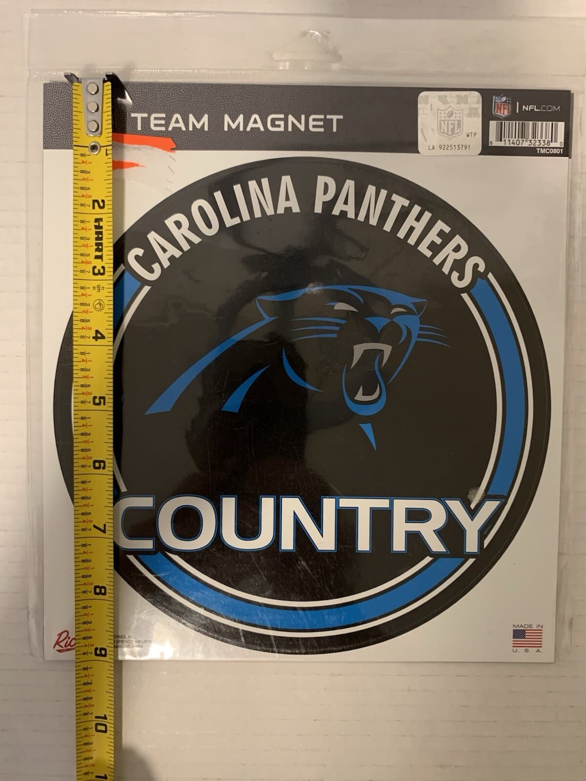 NFL Carolina Panthers Team Magnet heavy Gauge Magnetic Vinyl - 8 in Magnet - Thumbnail 3