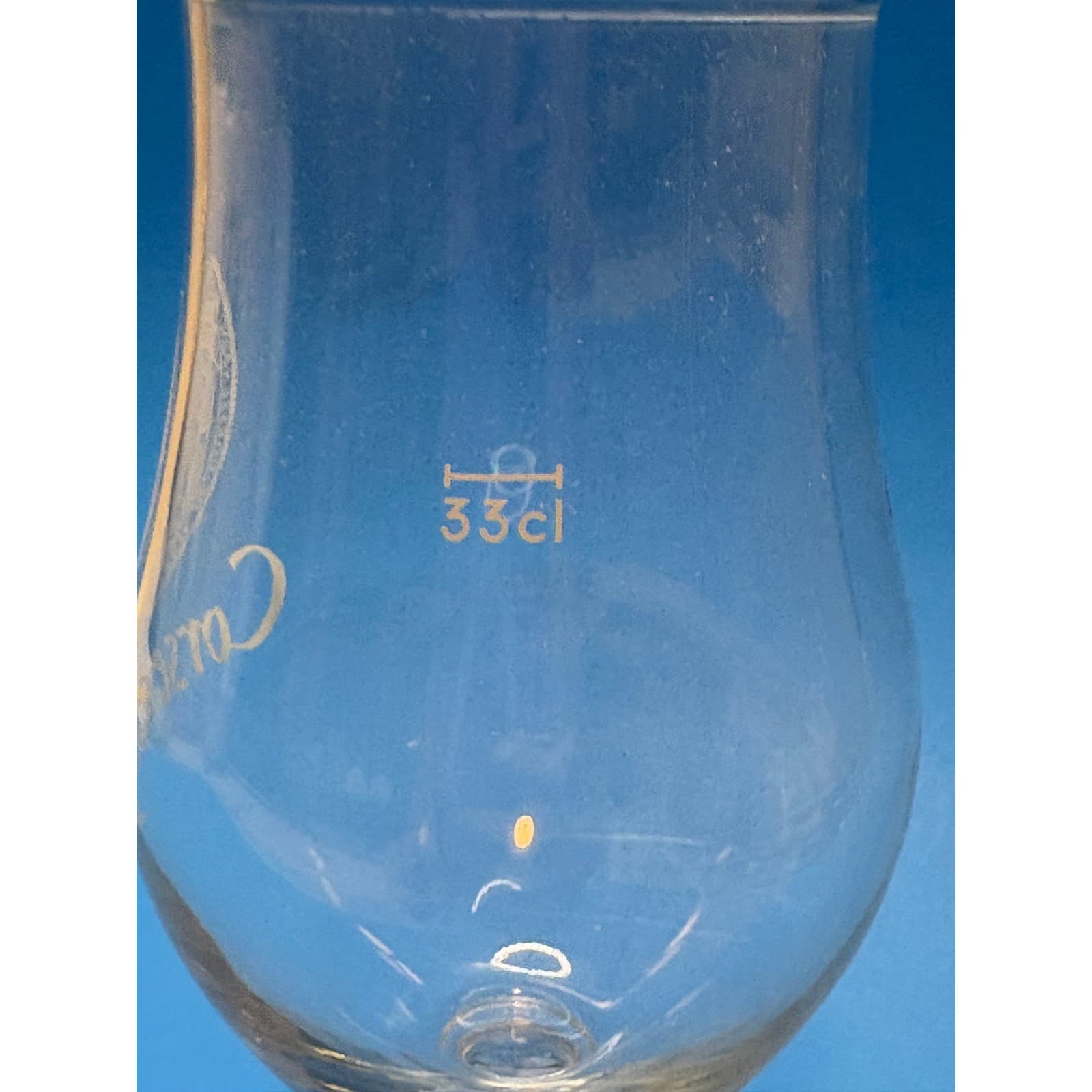 Corsendonk Belgian Abbey Ale Tulip Beer Glass 33cl white Logo Faceted Stem - Thumbnail 3