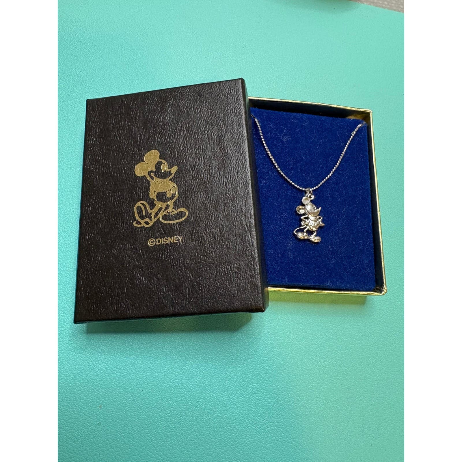 Disney Mickey Mouse Sterling Silver Pendant Necklace with Original Box - Thumbnail 3