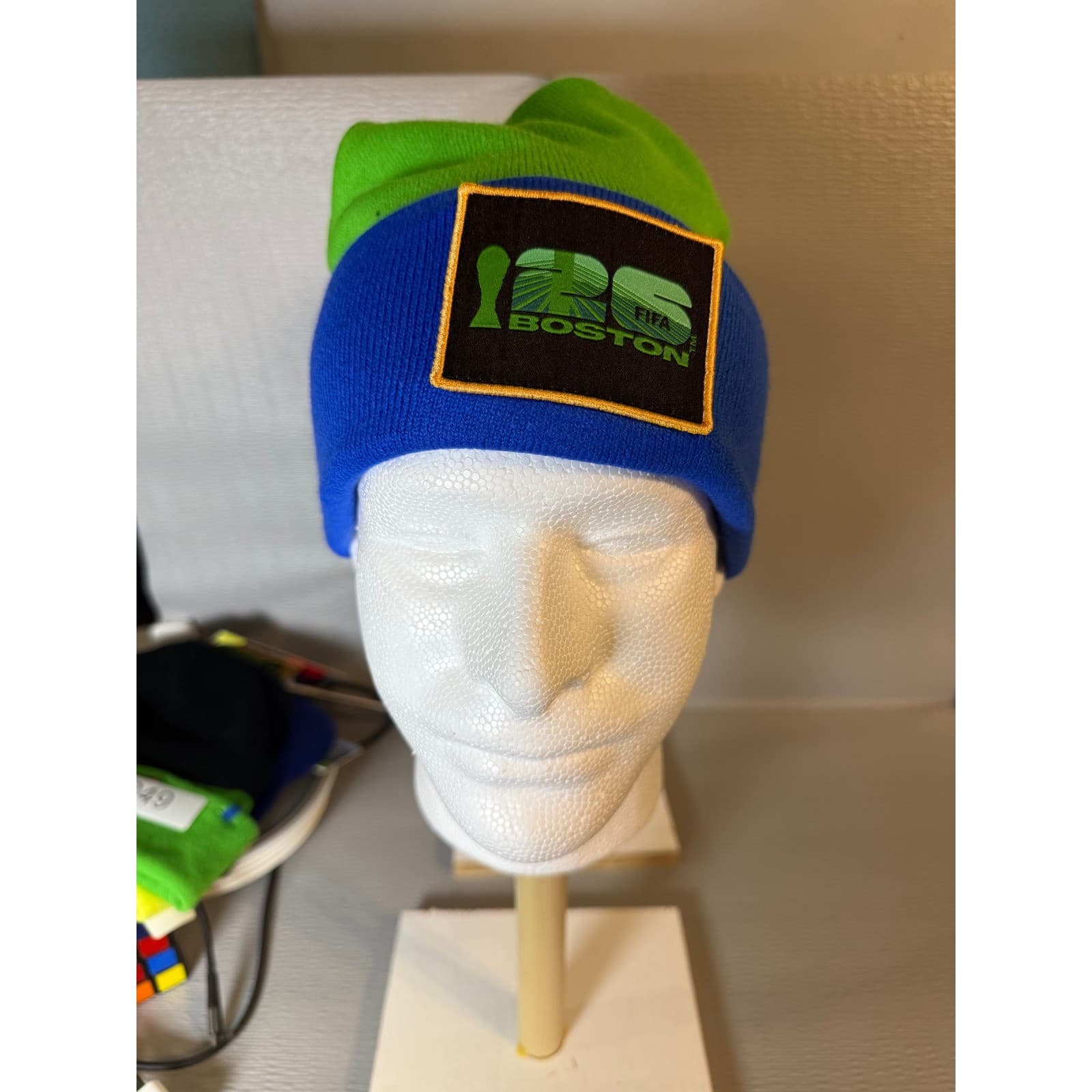 FIFA World Cup 2026 Boston PB1 Patch Beanie Green Blue Official Licensed Hat - Thumbnail 2