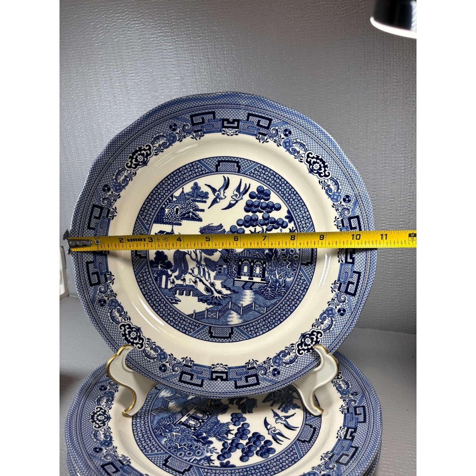 Set of 4 Legend British Heritage Earthenware Blue Willow Dinner Plates 10.5in - Thumbnail 5