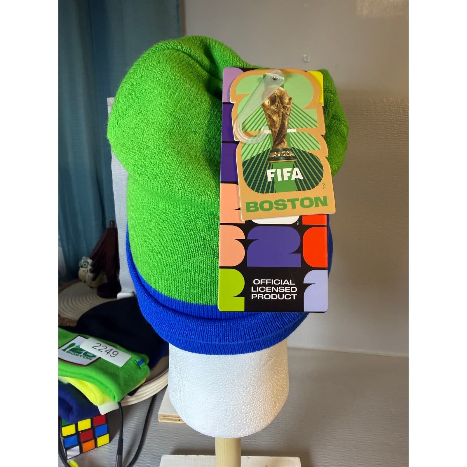 FIFA World Cup 2026 Boston PB1 Patch Beanie Green Blue Official Licensed Hat - Thumbnail 4