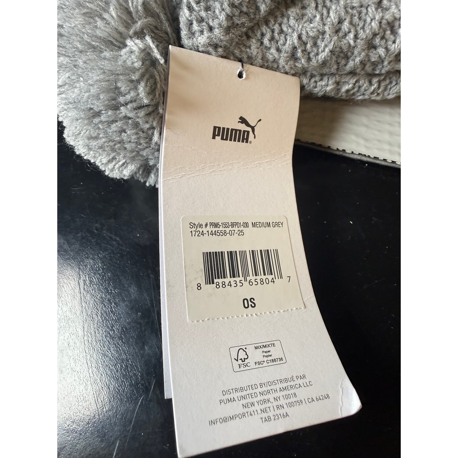 Puma Knit Pom Pom Beanie Hat Medium Grey - Thumbnail 5