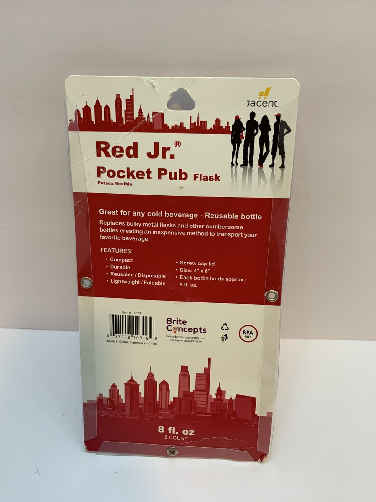 Pocket Pub Soft Flask 2 Pack Brite Concepts 8 Oz - Thumbnail 2