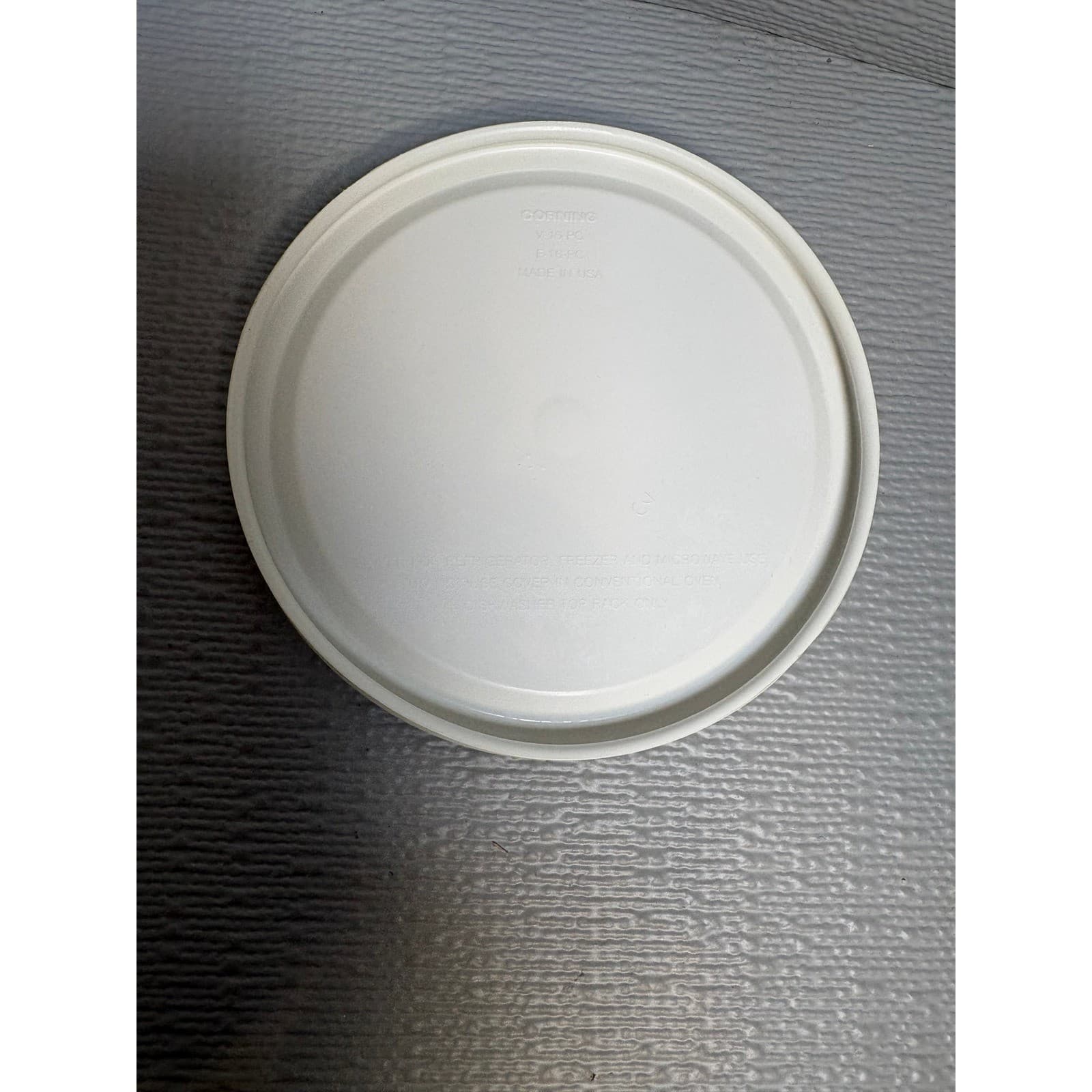 CorningWare White Plastic Storage Lid V-16-PC F-16-PC Round Replacement Cover - Thumbnail 3