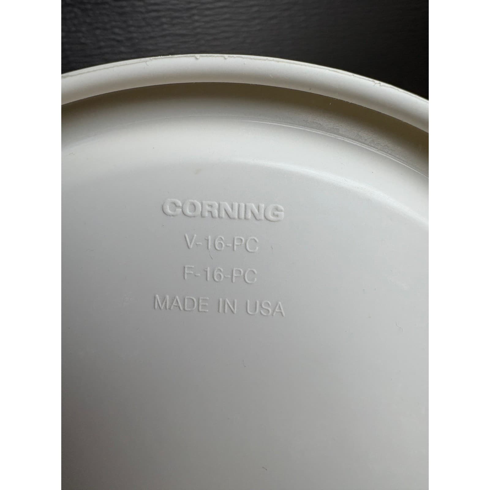 CorningWare White Plastic Storage Lid V-16-PC F-16-PC Round Replacement Cover - Thumbnail 2