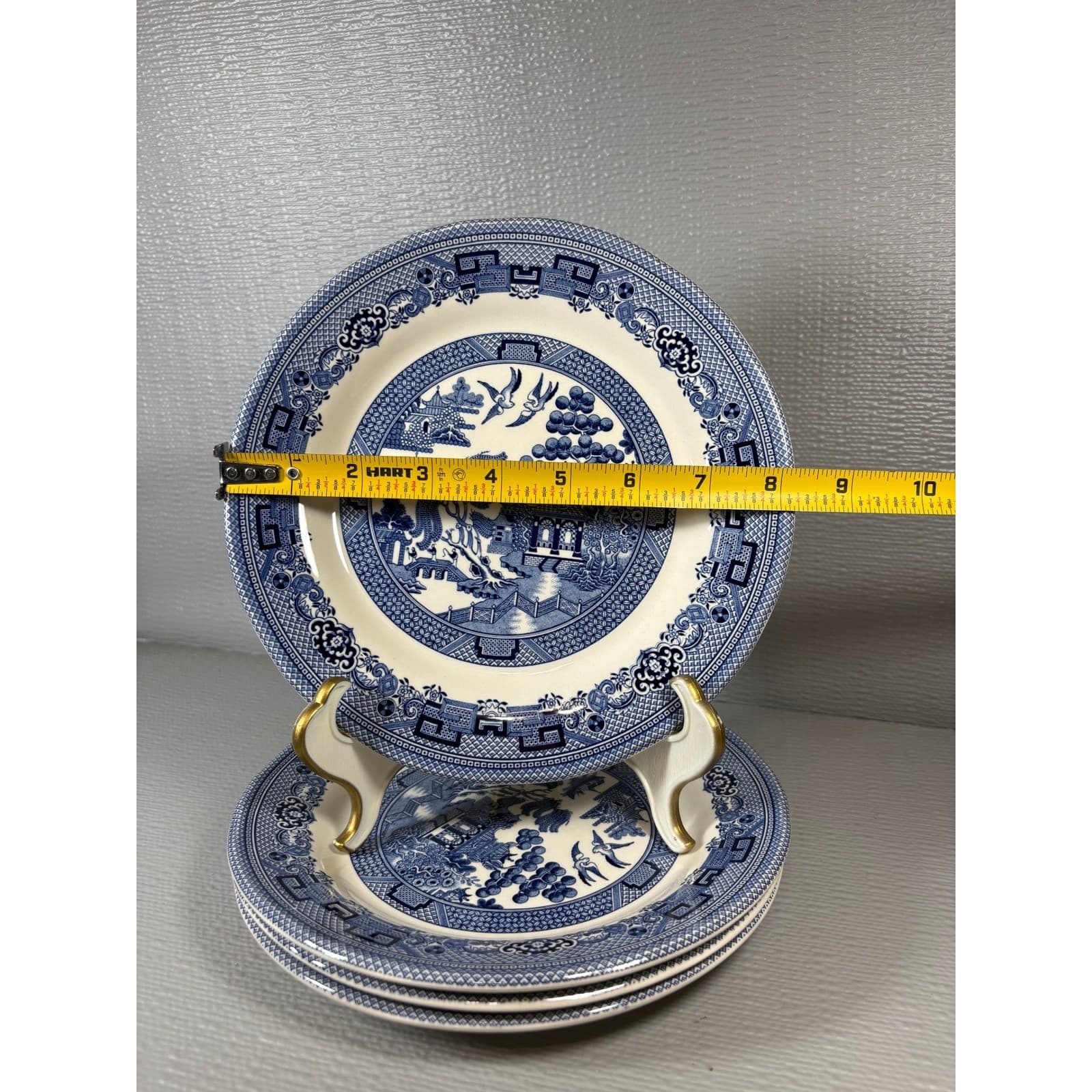 Set of 4 Legend British Heritage Blue Willow Earthenware Bread & Butter Plates - Thumbnail 3