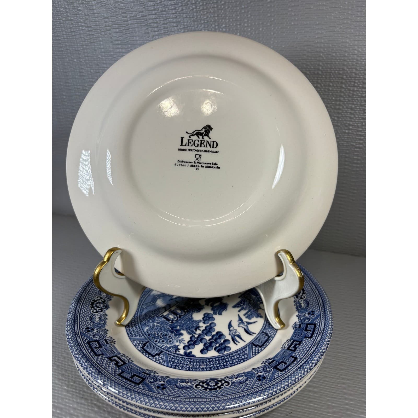 Set of 4 Legend British Heritage Blue Willow Earthenware Bread & Butter Plates - Thumbnail 2