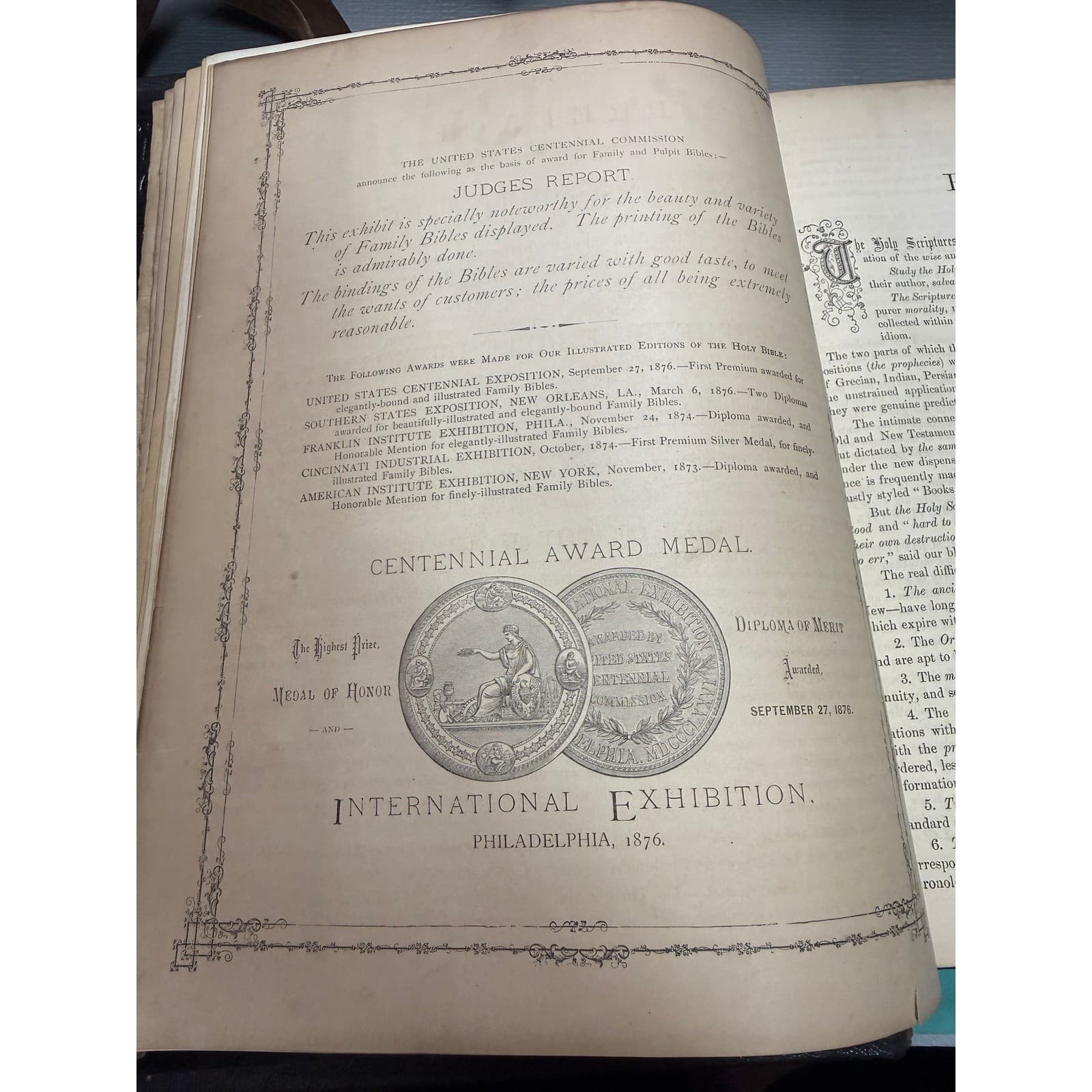 1876 Antique AJ Holman Combination Bible Prospectus Book Salesman Sample Leather - Thumbnail 14