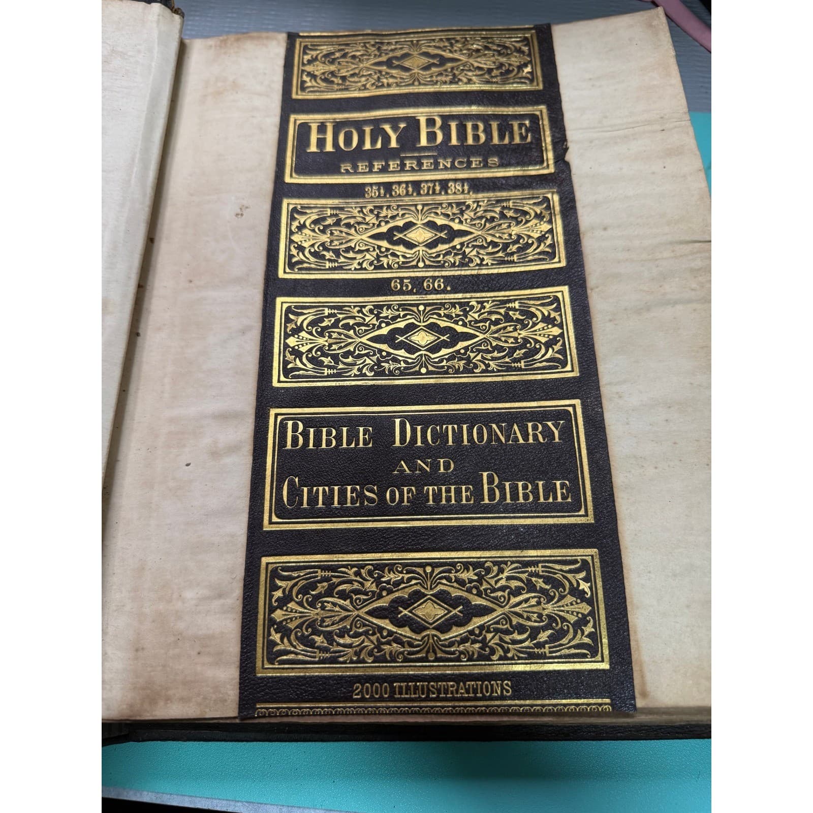 1876 Antique AJ Holman Combination Bible Prospectus Book Salesman Sample Leather - Thumbnail 9