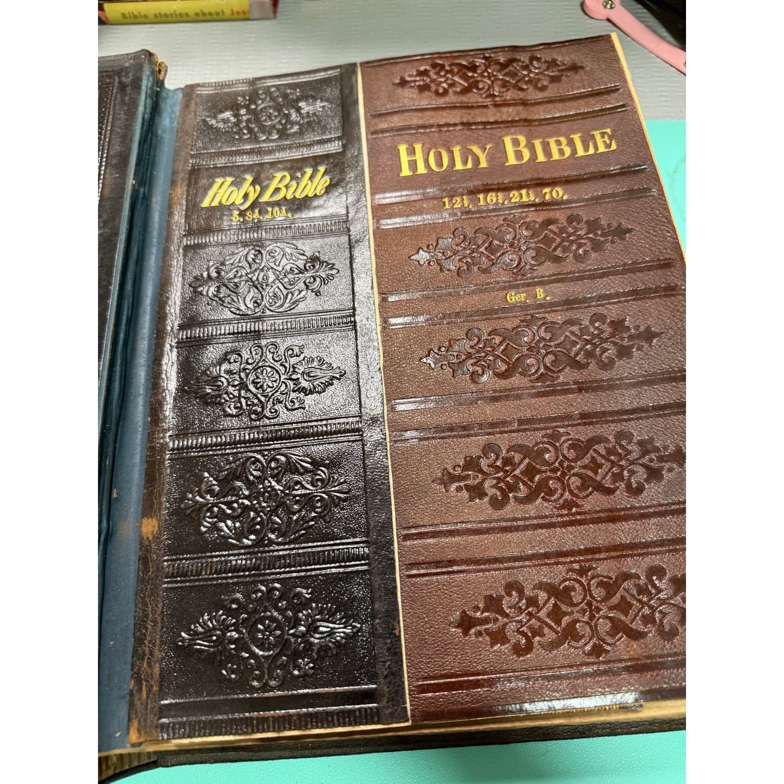 1876 Antique AJ Holman Combination Bible Prospectus Book Salesman Sample Leather - Thumbnail 7