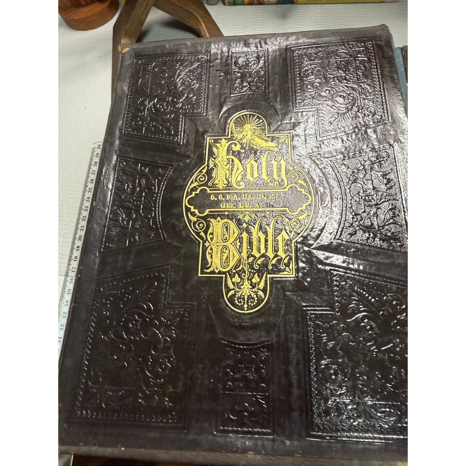 1876 Antique AJ Holman Combination Bible Prospectus Book Salesman Sample Leather - Thumbnail 6