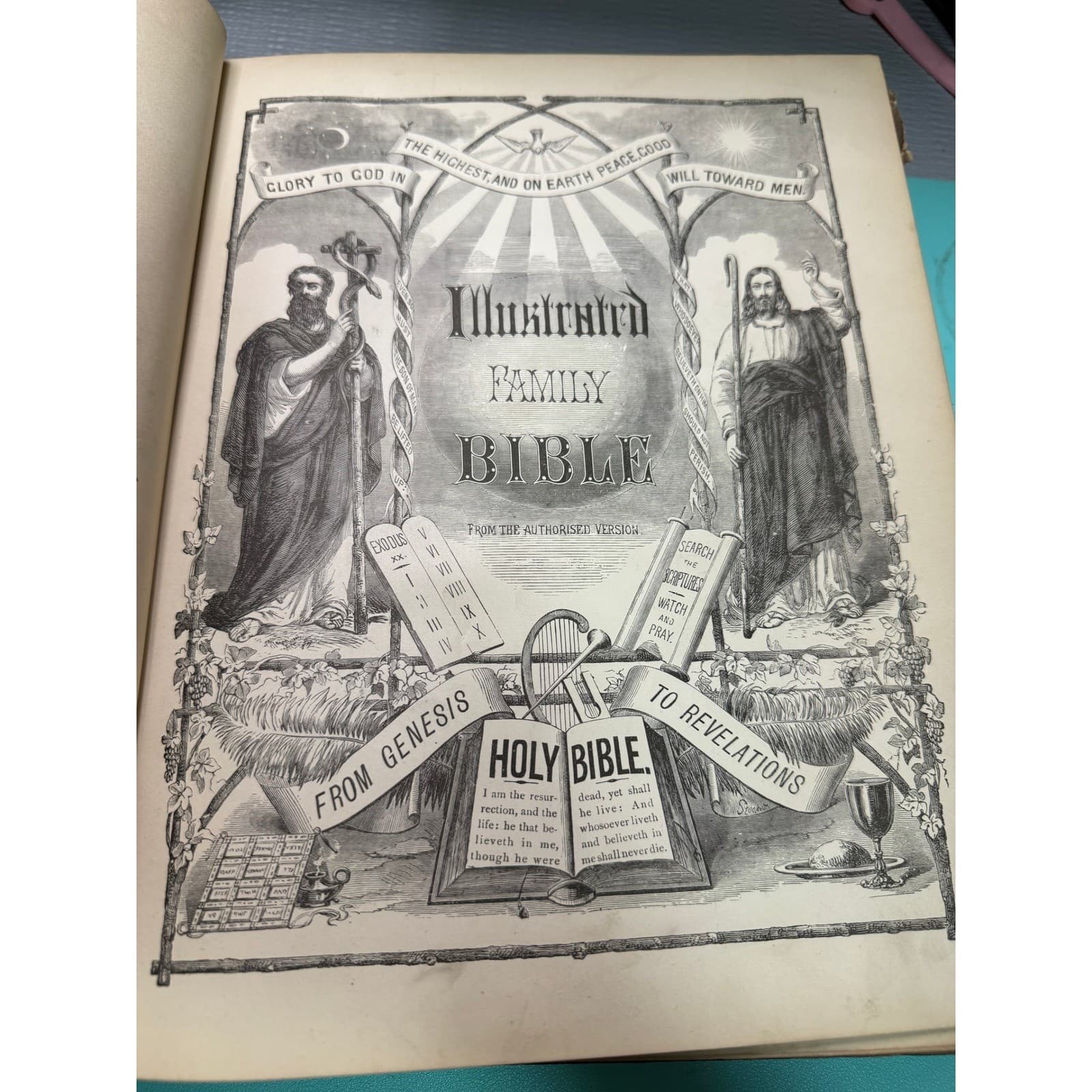 1876 Antique AJ Holman Combination Bible Prospectus Book Salesman Sample Leather - Thumbnail 13