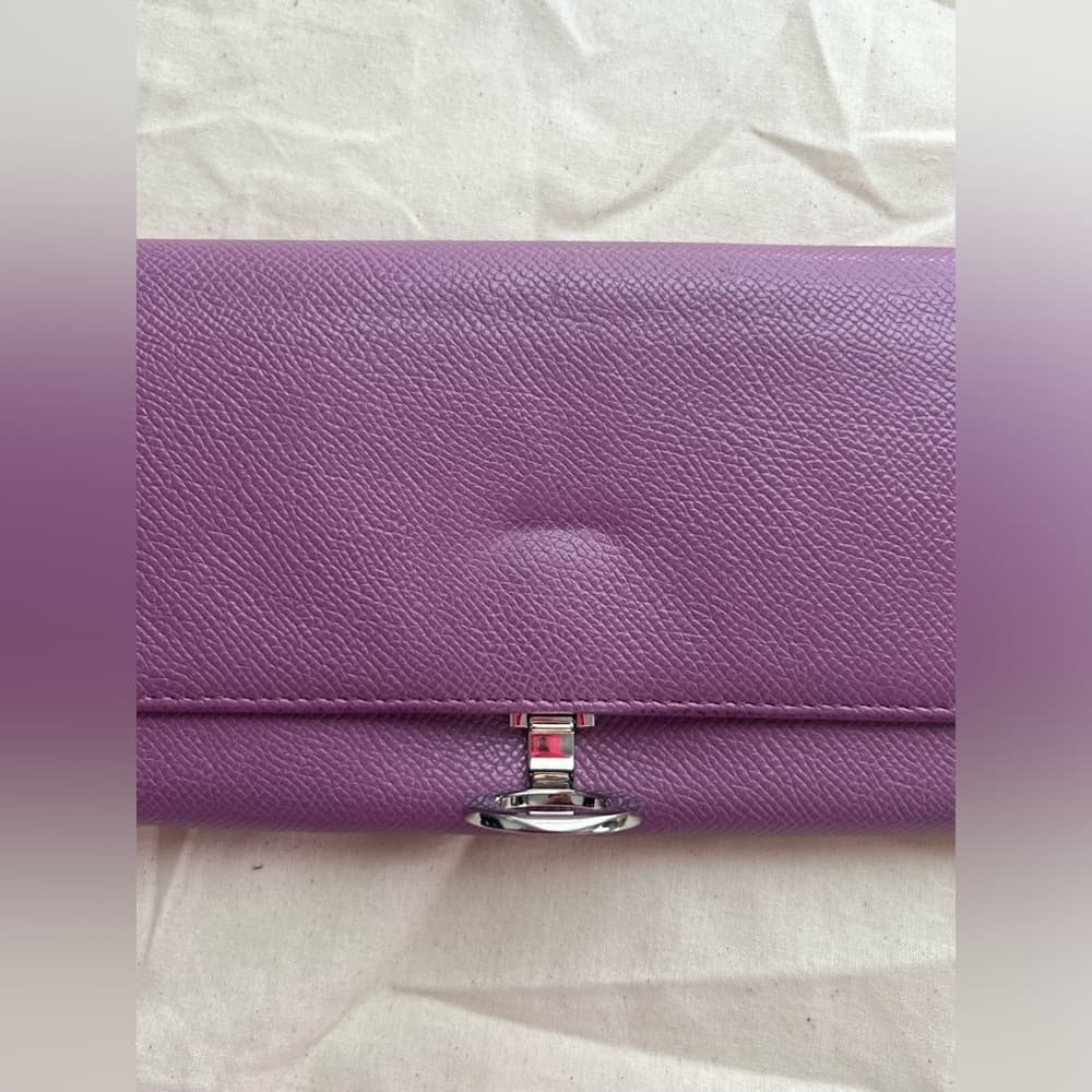 BVLGARI Bulgari Purple Lavender Saffiano Leather Continental Card Coin Wallet - Thumbnail 4