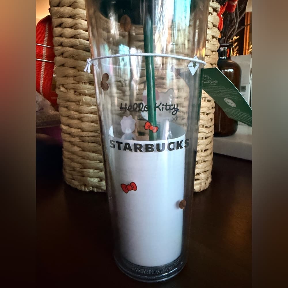 2025 Starbucks x Hello Kitty Sanrio Limited Edition Cold Cup Tumbler 24oz NWT - Thumbnail 4