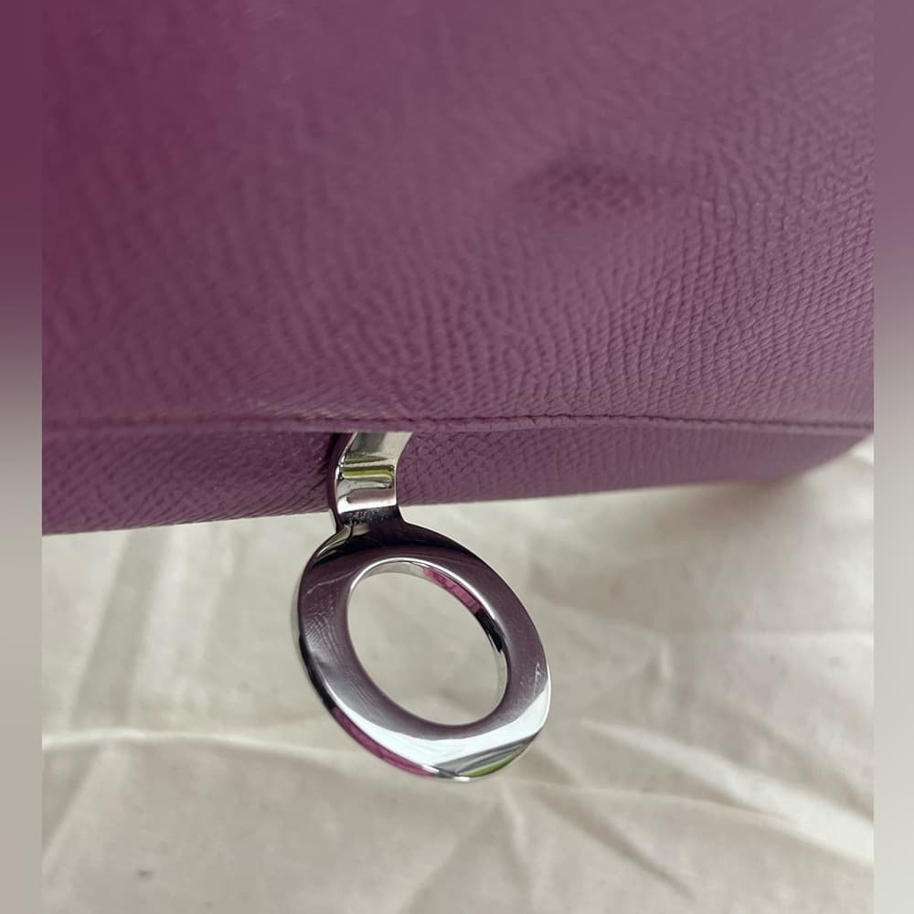 BVLGARI Bulgari Purple Lavender Saffiano Leather Continental Card Coin Wallet - Thumbnail 5