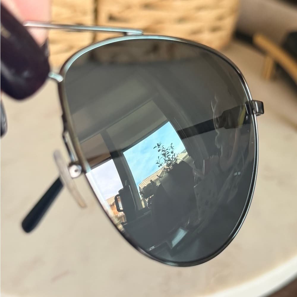 Salvatore Ferragamo SF157S Sunglasses 015 Dark Gun Aviator 60-15-140 Excellent - Thumbnail 4