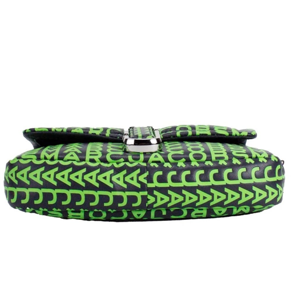 NEW MARC JACOBS Logo Monogram Leather Chain Strap Crossbody Dark Grey Green - Thumbnail 7