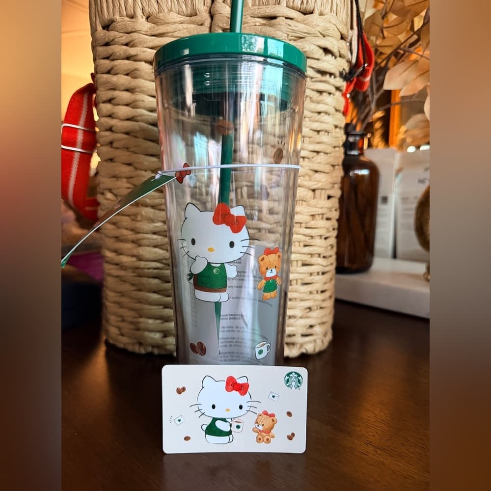 2025 Starbucks x Hello Kitty Sanrio Limited Edition Cold Cup Tumbler 24oz NWT - Thumbnail 2