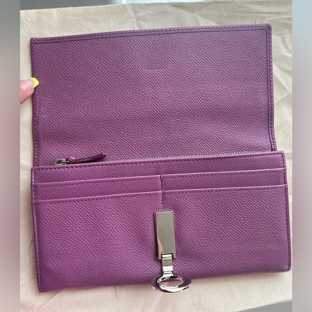 BVLGARI Bulgari Purple Lavender Saffiano Leather Continental Card Coin Wallet - Thumbnail 2