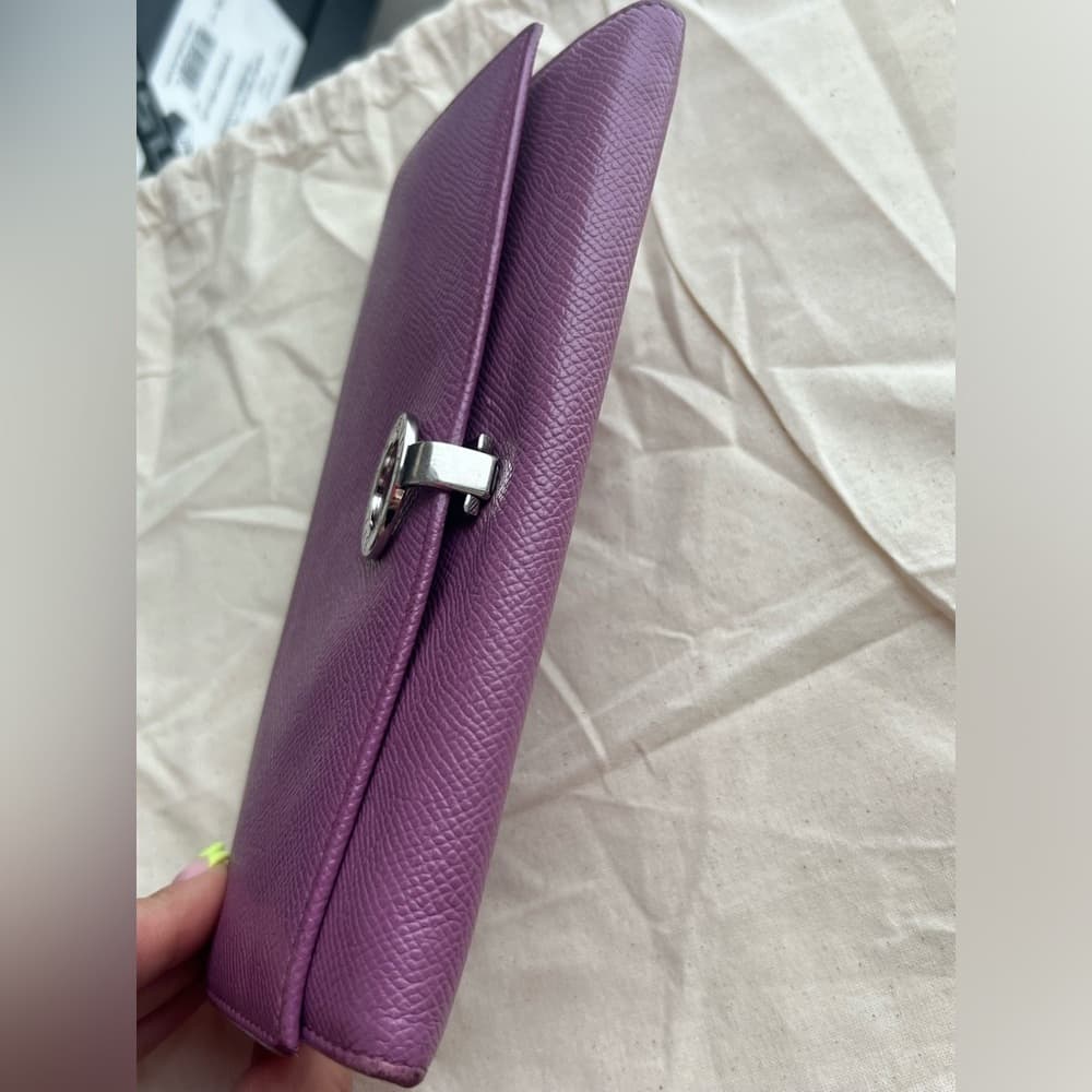 BVLGARI Bulgari Purple Lavender Saffiano Leather Continental Card Coin Wallet - Thumbnail 10