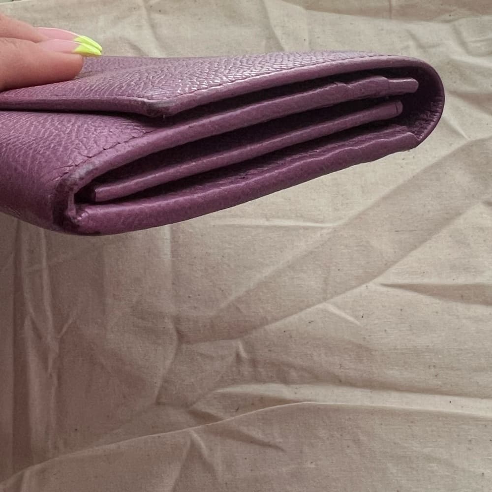 BVLGARI Bulgari Purple Lavender Saffiano Leather Continental Card Coin Wallet - Thumbnail 7