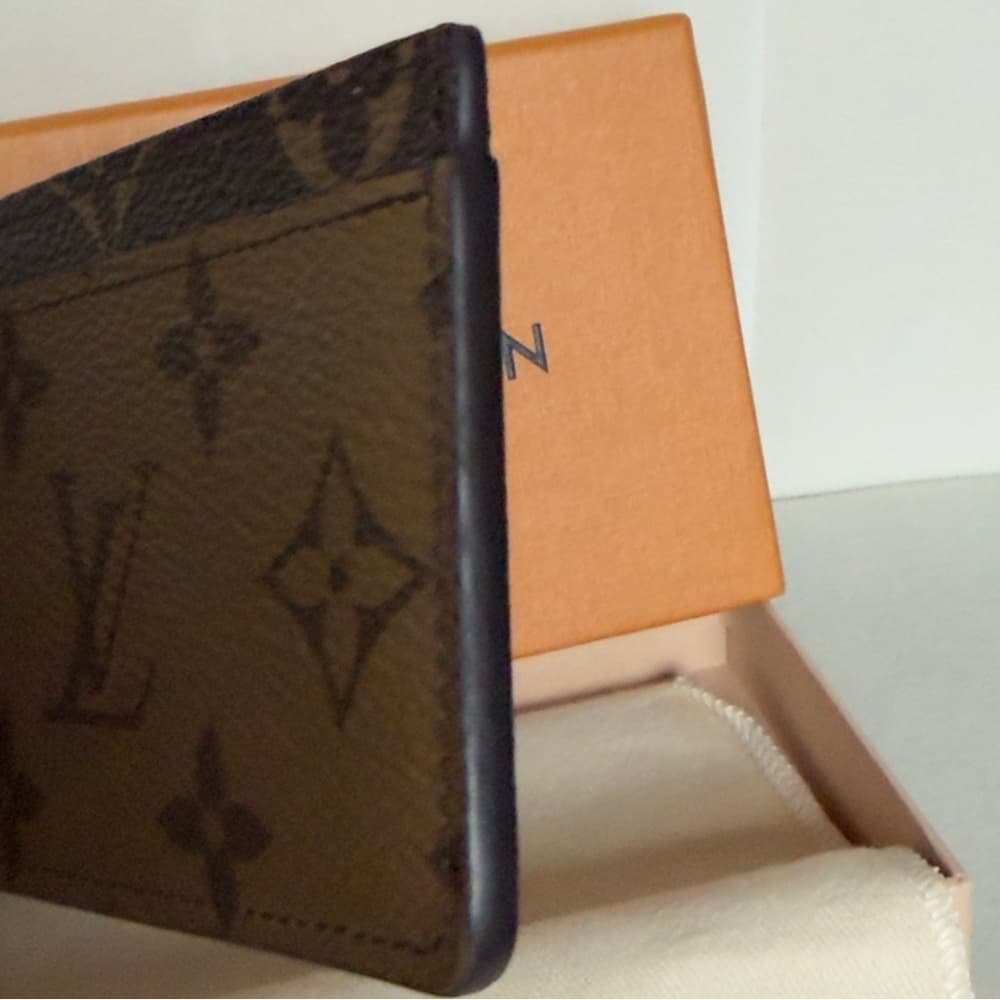 Louis Vuitton Logo Monogram Reverse Print Card Wallet Holder RFID CHIP Plus COA - Thumbnail 6