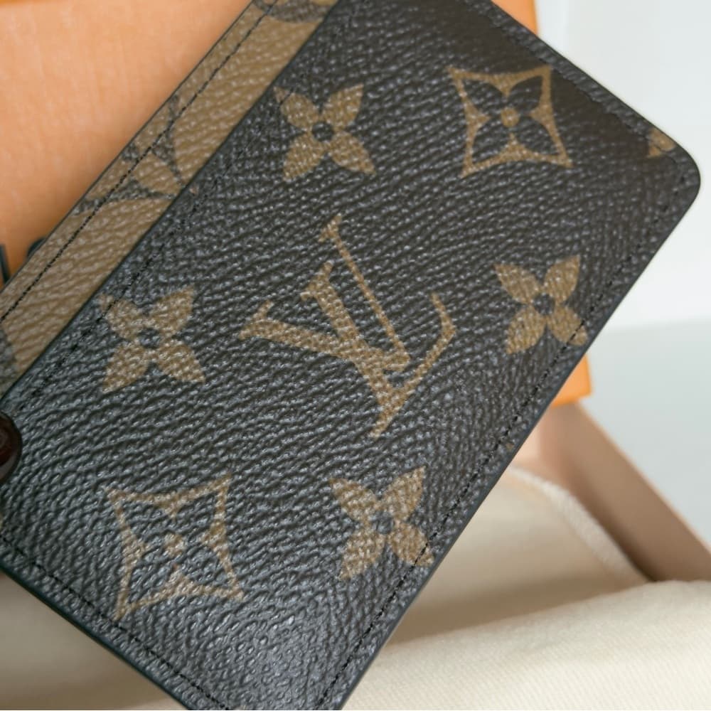 Louis Vuitton Logo Monogram Reverse Print Card Wallet Holder RFID CHIP Plus COA - Thumbnail 5