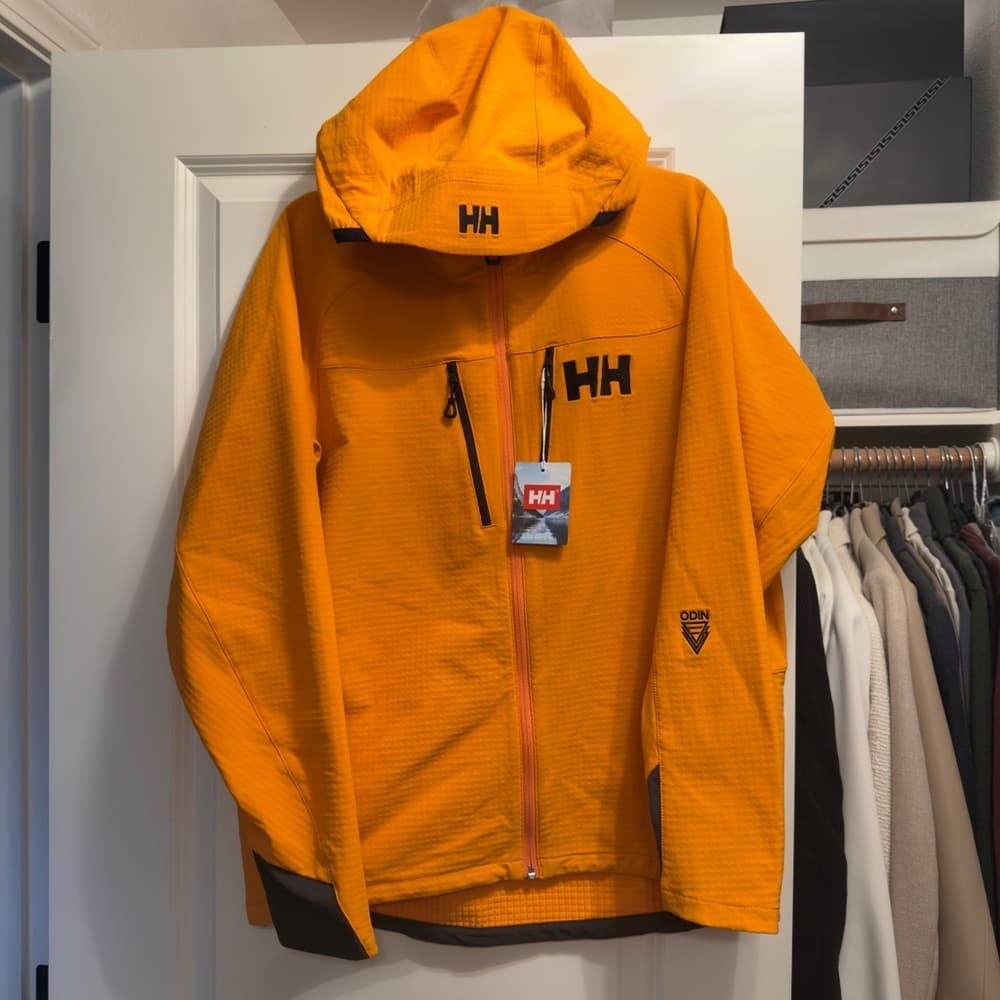 Helly Hansen HH ODIN Pro Shield Men’s Jacket Orange Black New Soft shell Large L - Thumbnail 3