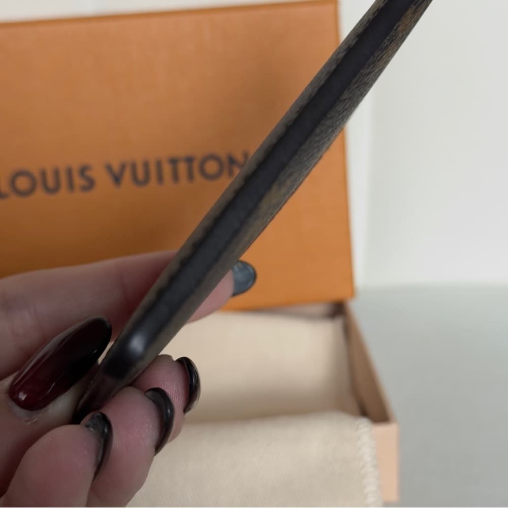 Louis Vuitton Logo Monogram Burgundy Card Holder Wallet RFID CHIPPED w/ Box - Thumbnail 5