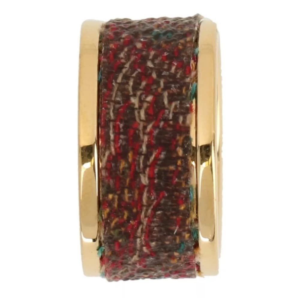 ETRO Wide Band Gold Tone Texture Colors Brass Ring Size US 7 Medium New - Thumbnail 5
