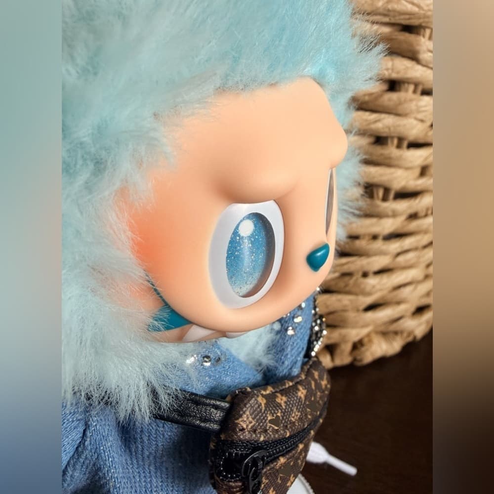 Labubu HOPE Blue Big into Energy Bag Charm with Complete Outfit and NEW Open Box - Thumbnail 3