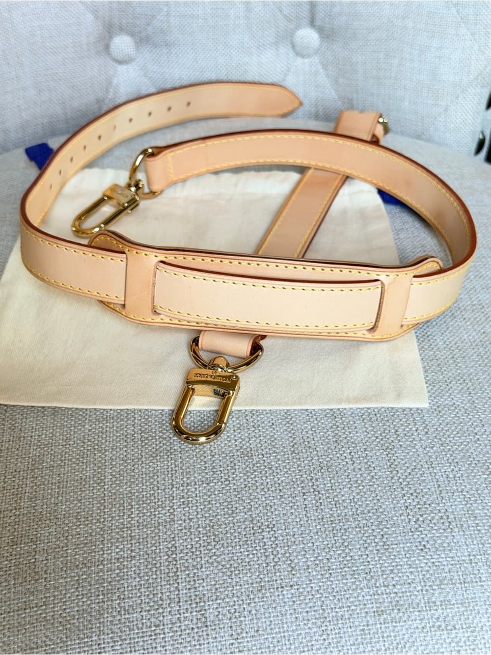 Louis Vuitton Travel Keepall Adjustable Vachetta Leather Strap w/ Box & Dust Bag - Thumbnail 11