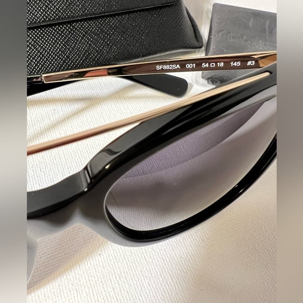 NEW Salvatore Ferragamo Semi Black Cat Eye Sunglasses SF882SA with Box - Thumbnail 8