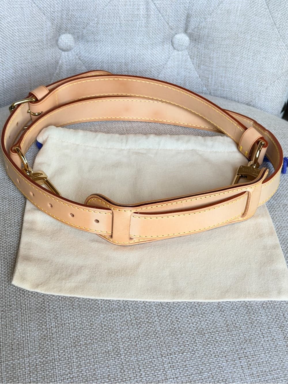 Louis Vuitton Travel Keepall Adjustable Vachetta Leather Strap w/ Box & Dust Bag - Thumbnail 3