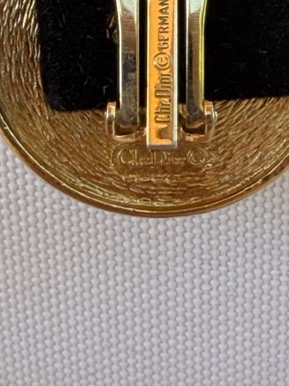Christian Dior Vintage 1980’s Logo Gold Clip Coin Earrings 1.25” Round Statement - Thumbnail 7